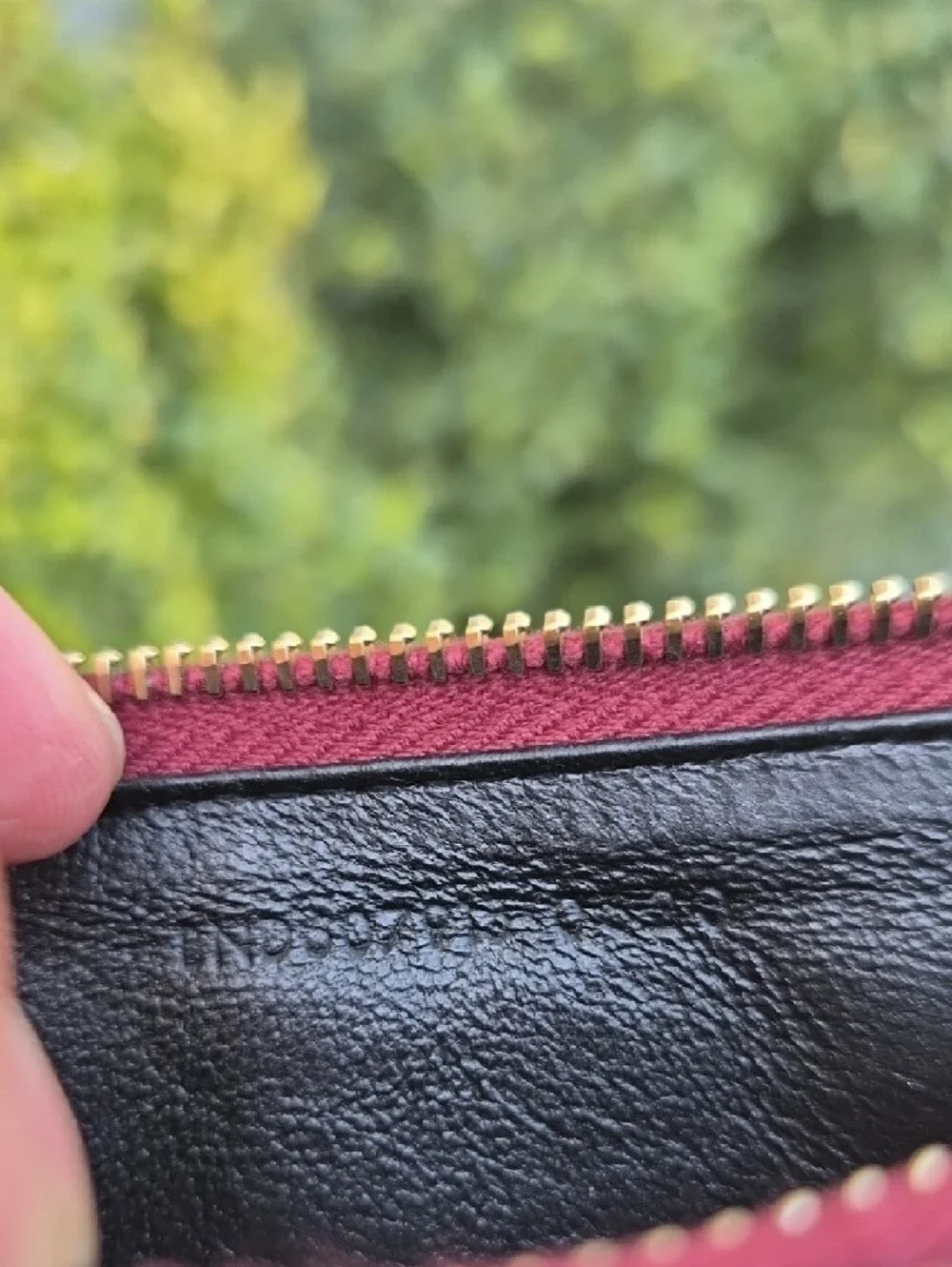 Saint Laurent Burgundy Quilted Leather Zip Card Wallet with Gold YSL Logo - Picture 11 of 12